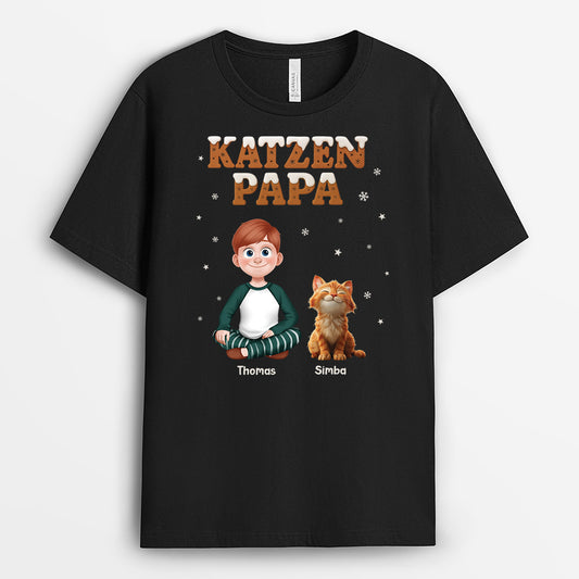 7216AGE1 katzenpapa katzenmama katzen t shirt personalisiert weihnachten 7216ATYZD