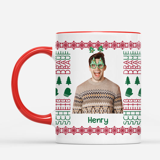 7220MGE2 frau mann cartoon personalisierte weihnachtstasse_ 7220MKQNA