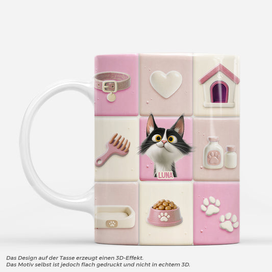 7242MGE1 3d druck effekt katze quadrat katzen tasse personalisiert_ 7242M3LAD