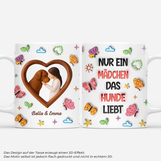 7393MGE1 3d druck effekt nur ein madchen das hunde liebt personalisierte tasse hund_ katze 7393MKLZC_1