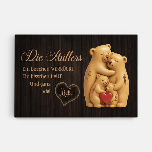 7468CGE1 etwas verruckt etwas laut und ganz viel liebe_ personalisierte leinwand familie bar 7468C6T5I