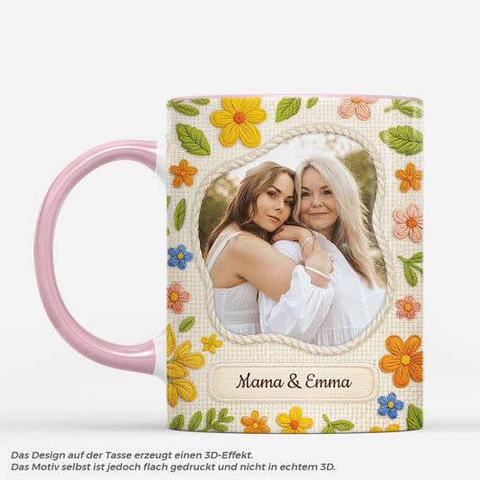 7487MGE1 3d druck effekt blumen hakeln mama oma tasse personalisiert 7487M6QTA