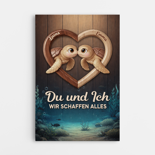 7525CGE1 du und ich wir schaffen alles personalisierte leinwand paar schildkroten 7525C8PTG