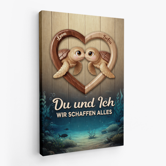 7525CGE2 du und ich wir schaffen alles personalisierte leinwand paar schildkroten 7525C8PTG