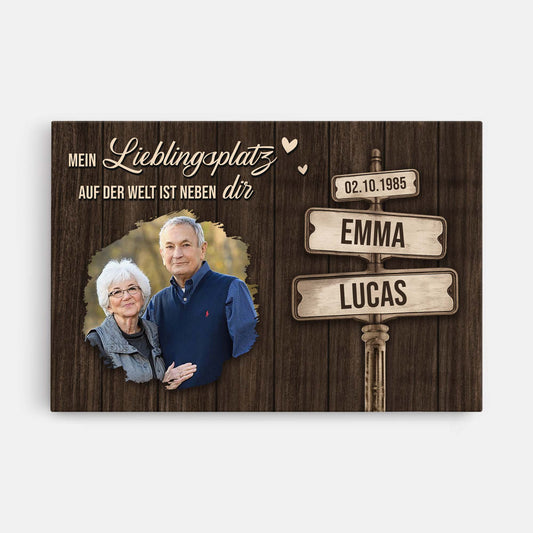 7543CGE1 mein lieblingsplatz auf der welt ist neben dir personalisierte leinwand paar mit foto 7543C3TTG