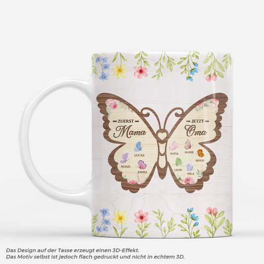 7730MGE1 zuerst mama jetzt oma schmetterlinge oma tasse personalisiert 7730msyza