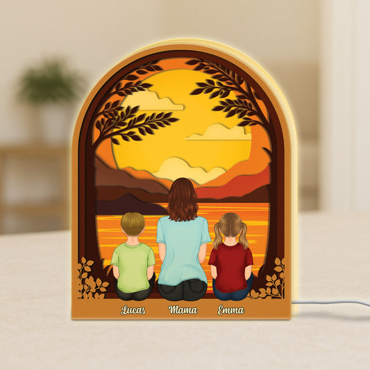 7748LGE1 3d druck effekt mama und kinder personalisiertes geschenk lightbox mamapapa 7748l3ywa