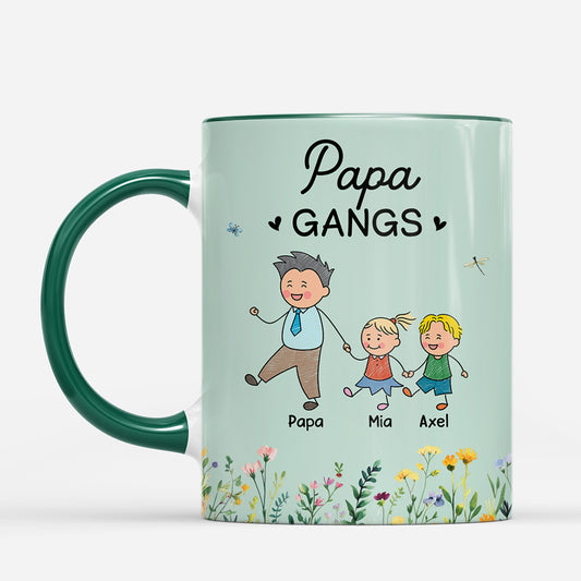 7810MGE2 mamas gang blumen strichmannchen personalisiertes geschenk mama papa tasse 7810m3paa