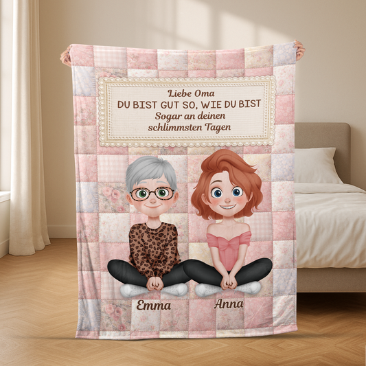 7815BGE 3d druck effekt liebe mama du bist gut so wie du bist personalisiertes geschenk omamama kuscheldecke 7815bcfc5