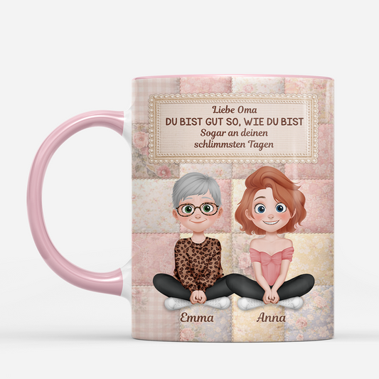 7815MGE2 3d druck effekt liebe mama du bist gut so wie du bist personalisiertes geschenk omamama tasse 7815mcfca