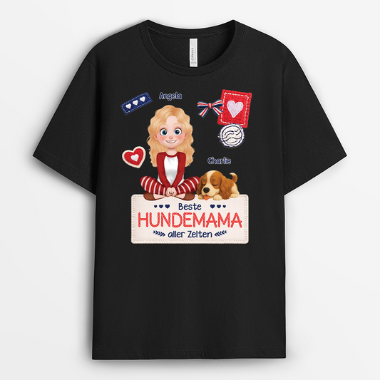 7816AGE1 beste hundemama der welt personalisierte hunde_ geschenke t shirt strick optik 7816acfmc