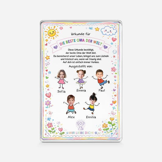 7831RGE1 urkunde fur die beste mama der welt personalisierte geschenke foto rechteck acryl aufsteller mamaoma 7831rsyca