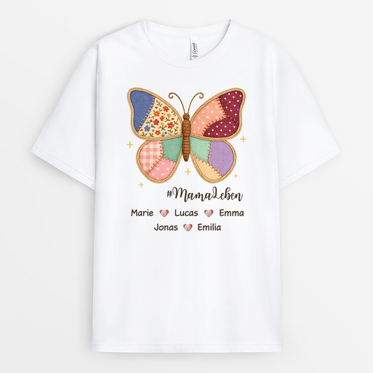 7842AGE1 liebe _omaleben schmetterling patchwork personalisiertes geschenk oma mama t shirt 7842a6fna