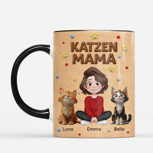 7878MGE2 3d druck effekt katzenmama katzenpapa personalisierte geschenke katze tasse teddy plusch optik 7878mtpzd