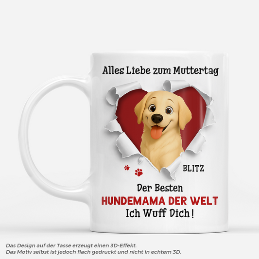 7880MGE1 3d druck effekt happy muttertagvatertag personalisierte hunde geschenke tasse wand gebrochen 7880m