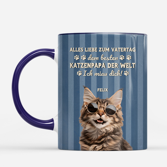 7882MGE2 3d druck effekt happy muttertagvatertag personalisierte geschenke katze tasse foto streifen 7882m