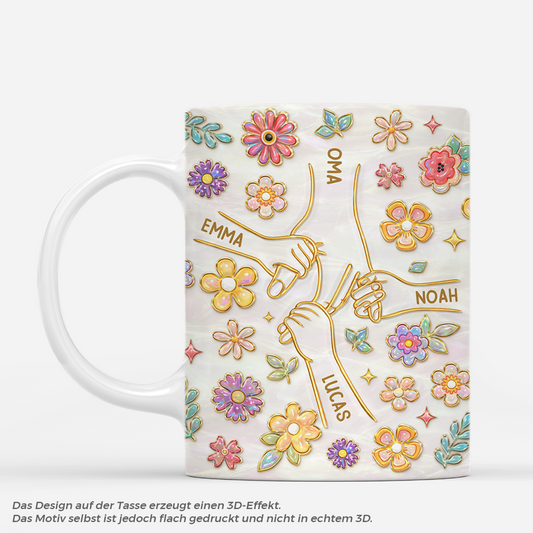 7892MGE1 3d druck effekt hand in hand personalisiertes geschenk oma mama tasse gold optik 7892msfza