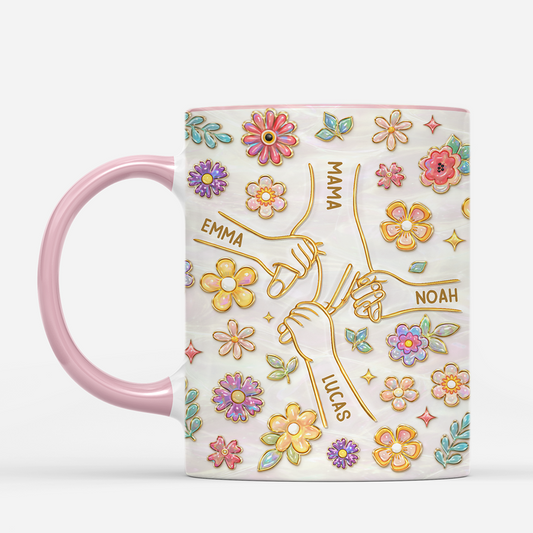 7892MGE2 3d druck effekt hand in hand personalisiertes geschenk oma mama tasse gold optik 7892msfza
