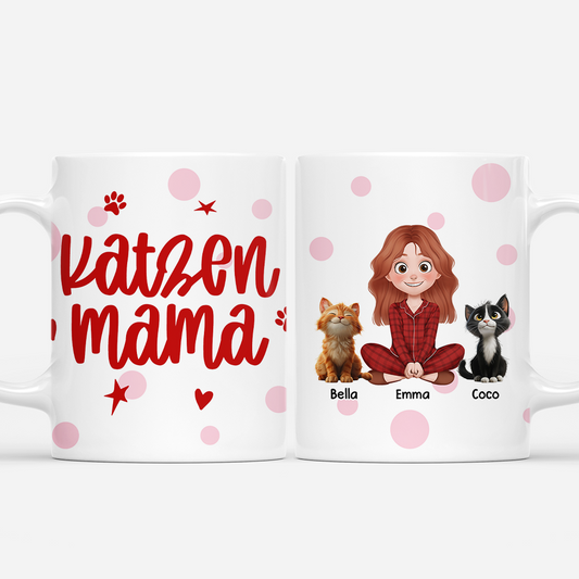 7899MGE1 katzenmama katzenpapa cartoon personalisierte geschenke katze tasse 7899m3fad