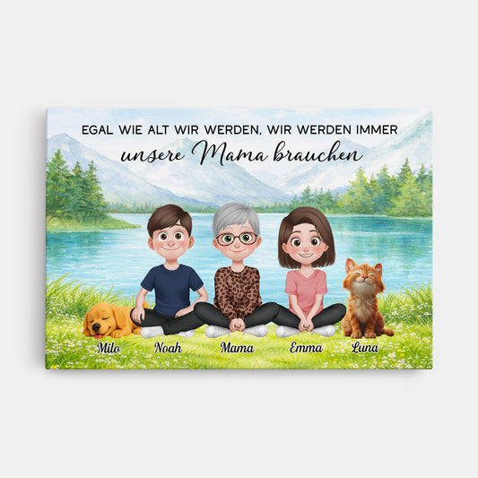 7904CGE1 egal wie alt wir werden wir werden personalisiertes geschenk leinwand mamapapahundkatze 7904c8pza