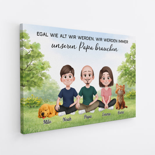 7904CGE2 egal wie alt wir werden wir werden personalisiertes geschenk leinwand mamapapahundkatze 7904c8pza