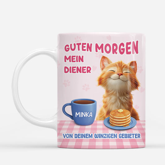 7911MGE1 guten morgen mein diener von deinem winzigen gebieter personalisierte geschenke katze tasse 7911m6ptd