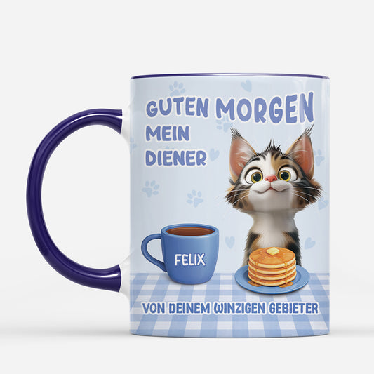 7911MGE2 guten morgen mein diener von deinem winzigen gebieter personalisierte geschenke katze tasse 7911m6ptd