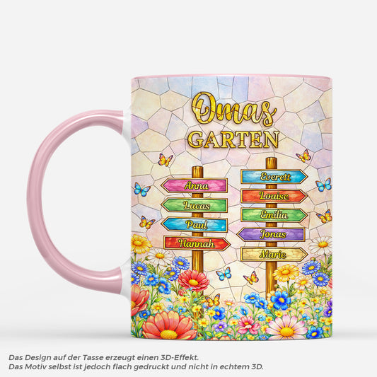 7919MGE1 3d druck effekt omas garten personalisiertes geschenk oma mama tasse wegweiser schilder 7919msfca
