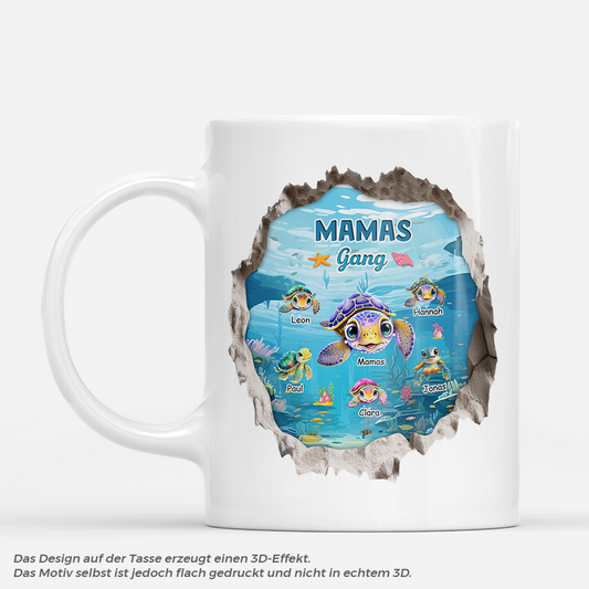 7956MGE1 3d druck effekt mamas gang schildkroten personalisiertes geschenk mamapapa tasse 7956m6vha_2
