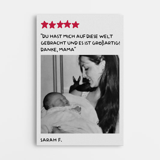 7969CGE1 du hast mich auf diese welt gebracht und es ist grossartig personalisierte geschenke foto leinwand mama papa 7969ccpwa