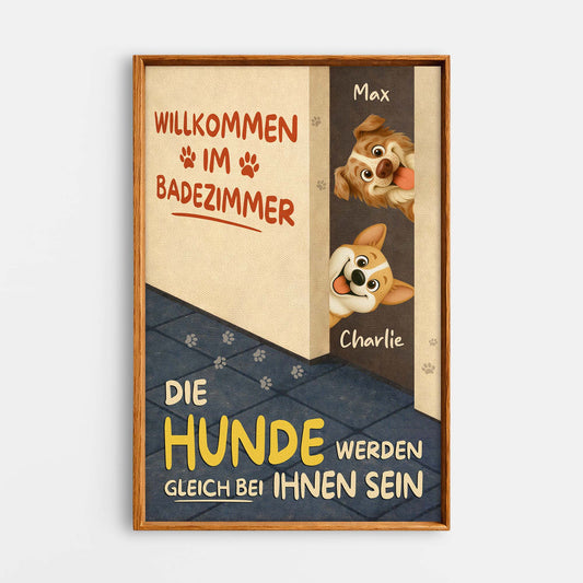 7974CGE1 ein hund wird gleich bei ihnen sein personalisierte hunde geschenke leinwand 7974ccqmc