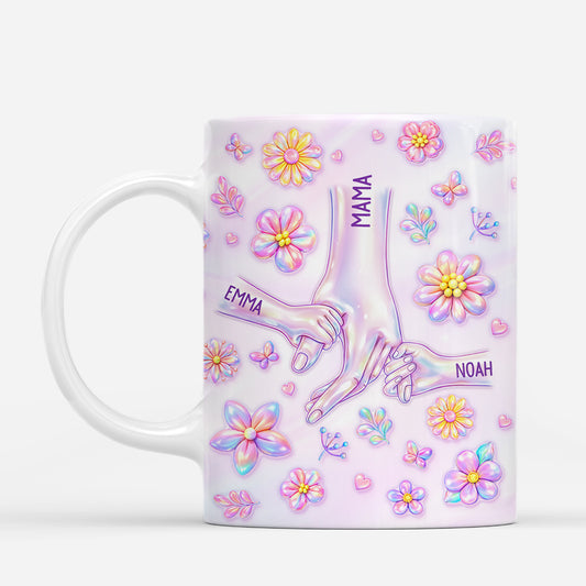 8002MGE2 3d druck effekt hand in hand personalisiertes geschenk oma mama tassen holografie 8002mspza