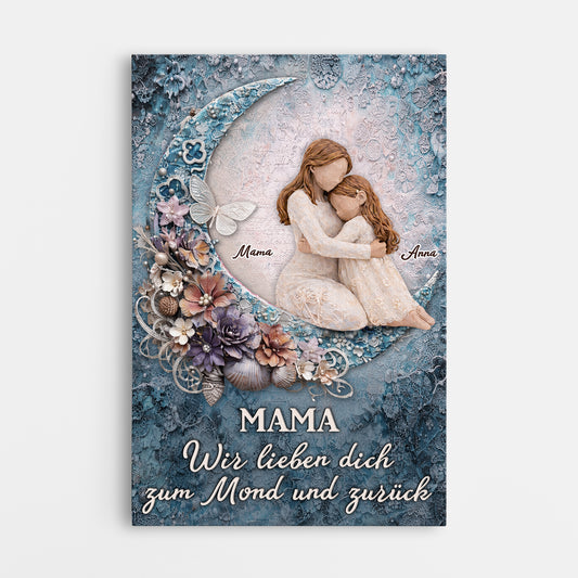 8006CGE1 ich liebe dich bis zum mond und zuruck personalisiertes geschenk leinwand mama papa 8006c6pwa