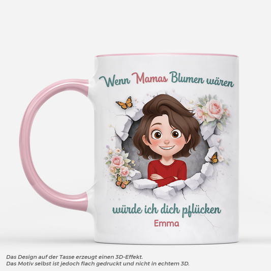 8025MGE1 3d druck effekt wenn omis blumen waren wurde ich dich pflucken personalisierte geschenke foto mamaoma tasse 8025mshca