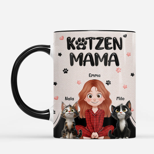 8030MGE2 3d druck effekt katzenpapa katzenmama pfoten personalisierte geschenke katze tasse 8030mtkzd
