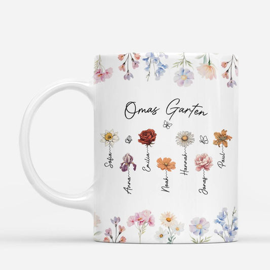 8054MGE1 omas garten schmetterlinge lineart personalisiertes geschenk garten mama oma tasse 8054m8y5a