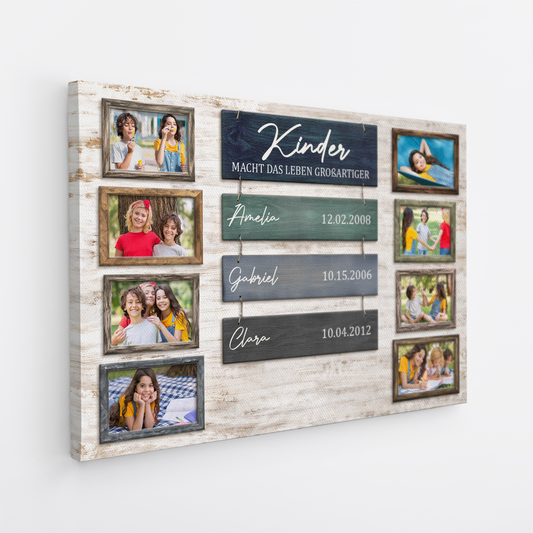8055CGE2 kinder machen das leben grossartiger personalisierte geschenke foto leinwand mamapapa 8055csfma_464948b3 323d 4869 9117 00b909300bb9