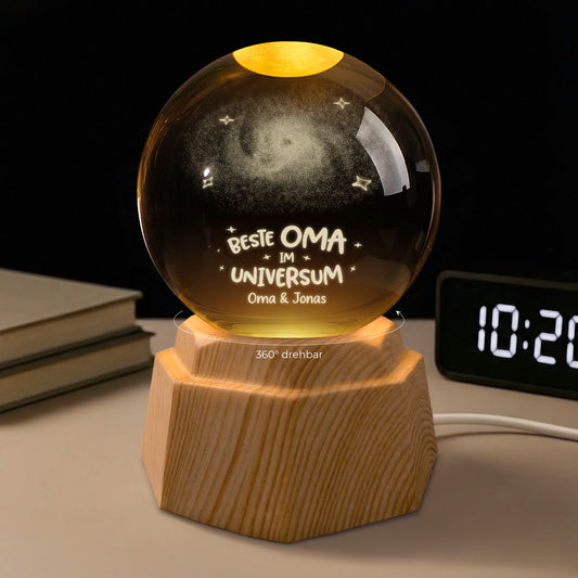 8086LGE2 bester papa im universum personalisiertes geschenk 3d kristallkugel papaopamamaoma 8086l8qnb