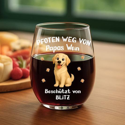 8149IGE1 pfoten weg von mamas wein personalisierte hunde geschenke weinglas ohne stiel 8149invwc_2