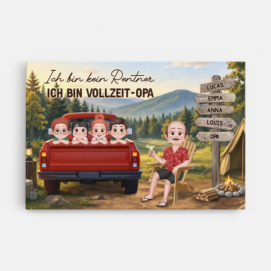 8160CGE1 ich bin kein rentner ich bin vollzeit opa personalisiertes geschenk leinwand fur omaopa 8160csxwa