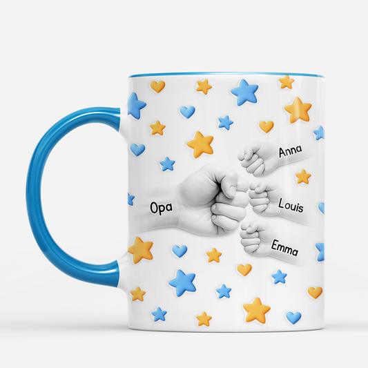 8190MGE2 3d druck effekt hand in hand sterne herzen personalisiertes geschenk opapapa tasse 8190mtfwb