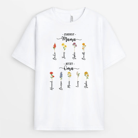 8192AGE1 erst mama jetzt oma personalisiertes geschenk t shirts glitzer blumen 8192a8v5a_1
