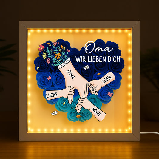 8227OGE2 oma wir lieben dich personalisiertes geschenk blumen 3d bilderrahmen omamama 8227o6p5a