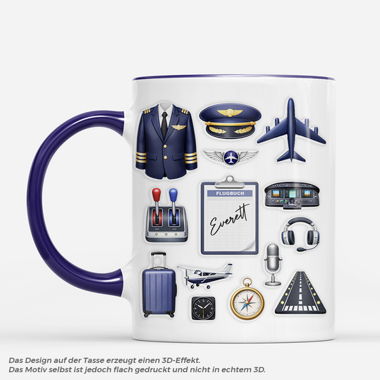 8285MGE1 3d druck effekt flugbuch personalisierte geschenke fur manner pilot tasse 8285mcfnb