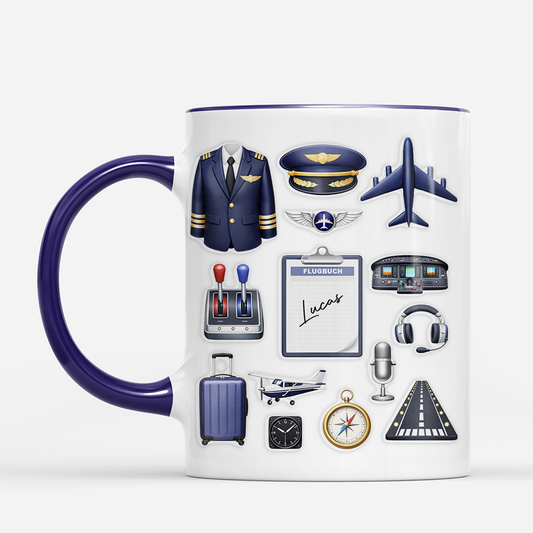 8285MGE2 3d druck effekt flugbuch personalisierte geschenke fur manner pilot tasse 8285mcfnb