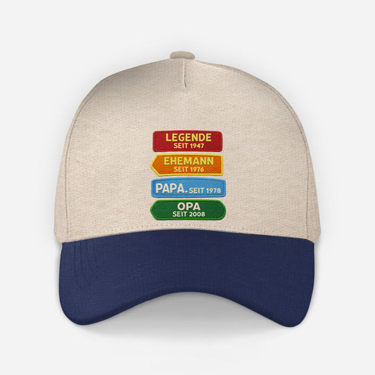 8289JGE2 3d druck effekt legende ehemann papa opa personalisiertes geschenk kappen bunt 8289jsvmb