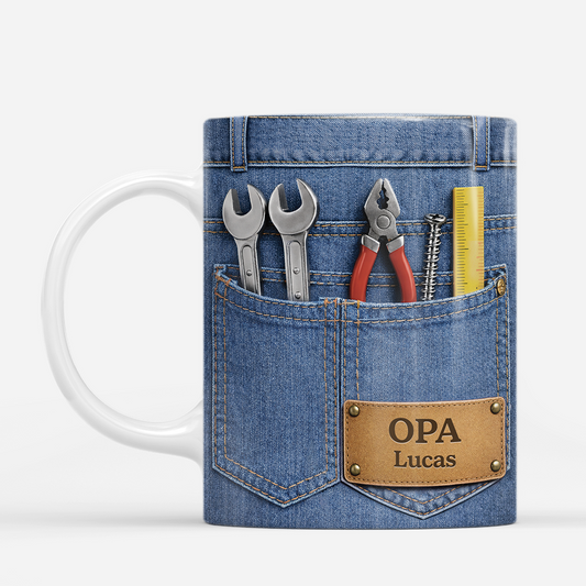 8327MGE2 3d druck effekt papa seit personalisiertes geschenk opa papa tasse jeans 8327msftb