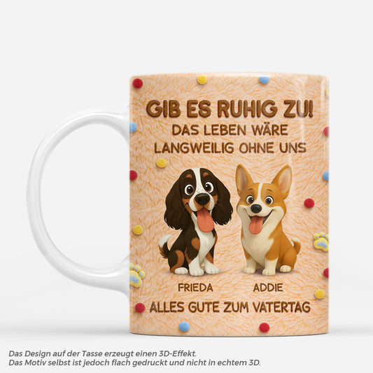 8349MGE1 3d druck effekt das leben ware ohne hund langweilig personalisierte hunde geschenke tasse sherpa 8349mcqnc