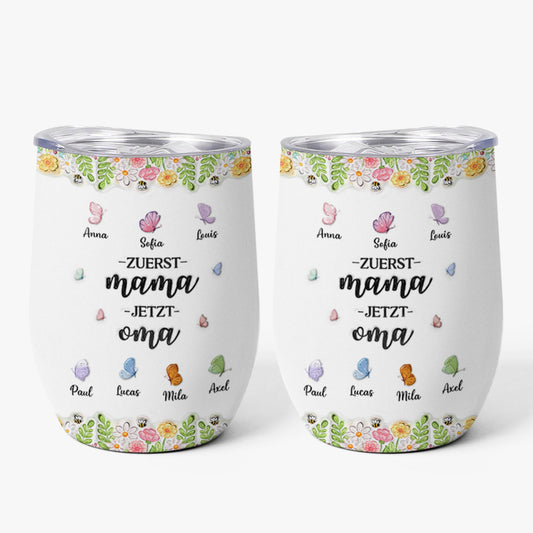 8457TGE1 3d druck effekt erst mama jetzt oma personalisiertes geschenk 355ml thermobecher schmetterlinge 8457t8pca