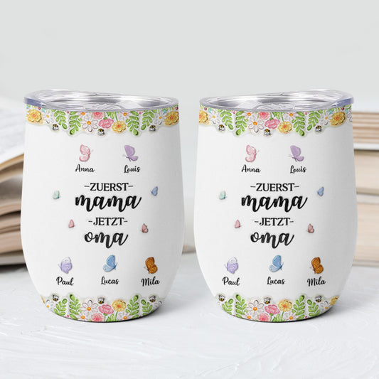 8457TGE2 3d druck effekt erst mama jetzt oma personalisiertes geschenk 355ml thermobecher schmetterlinge 8457t8pca